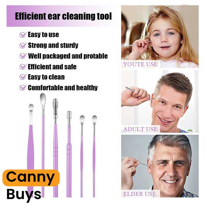 6-Piece Stainless Steel Ear Cleaning Tool Set