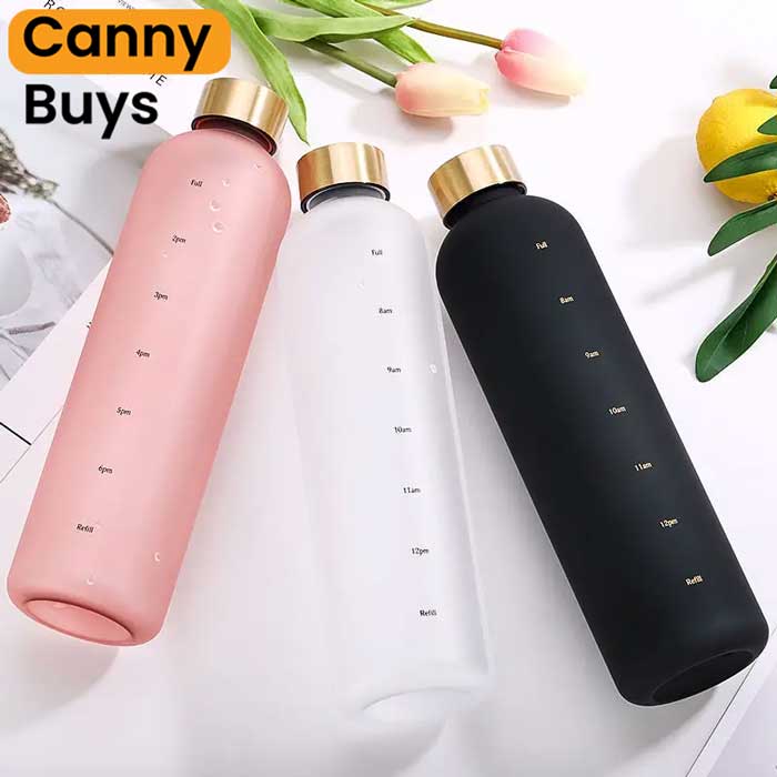 Frosted Water Bottle 1L - Canny Buys