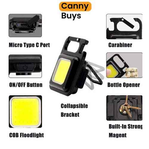 Portable USB Rechargeable LED Keychain Light