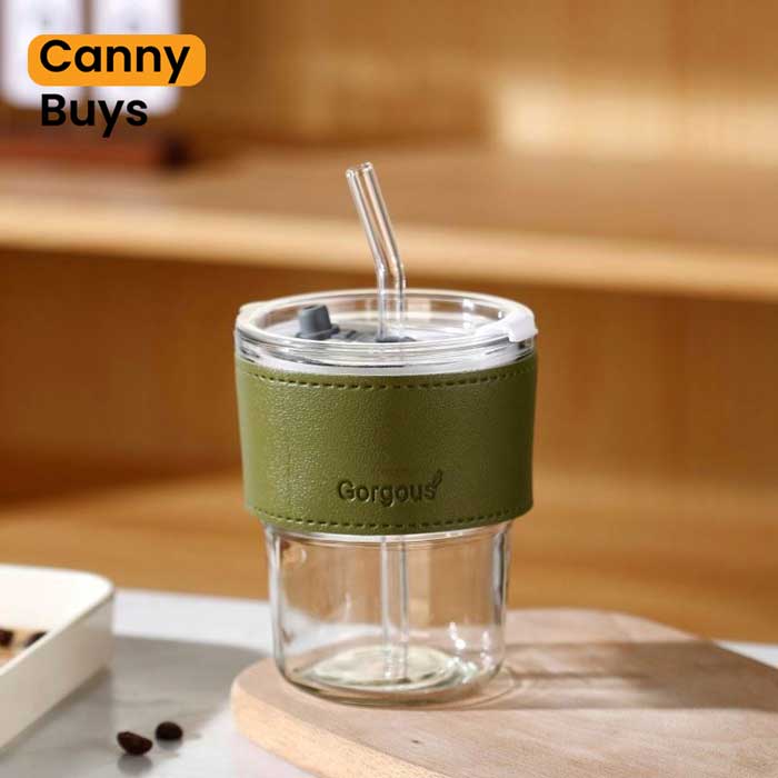 Glass Cup with Straw in Pakistan - Canny Buys