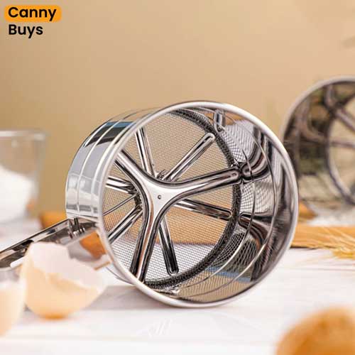 Stainless Steel Flour Stainer with Rotary Agitator
