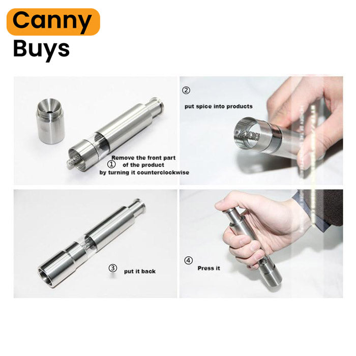 Stainless Steel Mini Pepper & Salt Grinder - Canny Buys