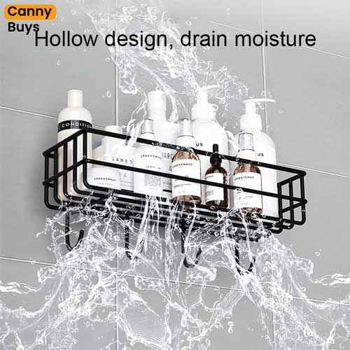 Wall-Mounted Metal Hook Rack Shelf