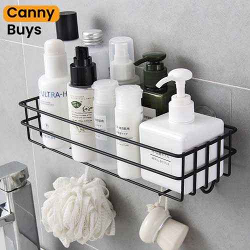 Wall-Mounted Metal Hook Rack Shelf