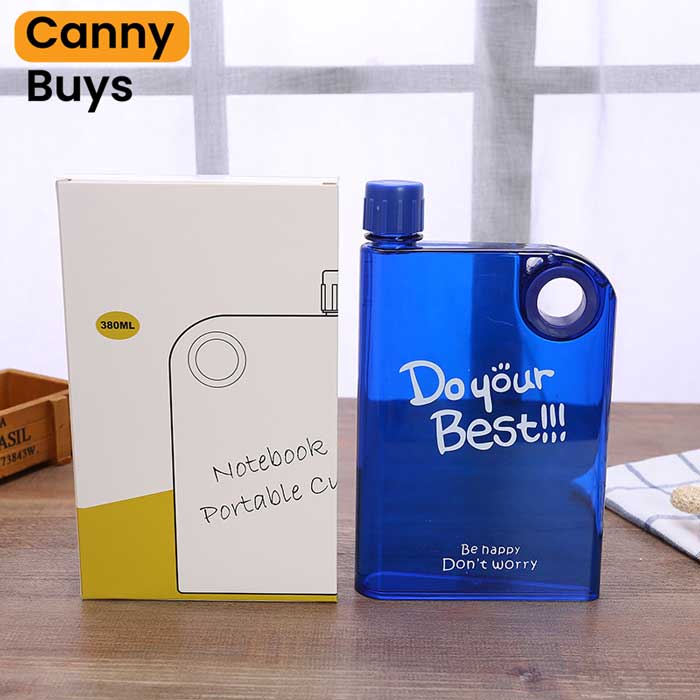 Flat Notebook Water Bottle 380ml - Canny Buys