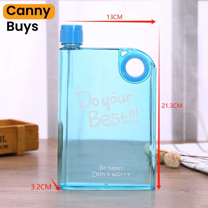 Flat Notebook Water Bottle 380ml - Canny Buys