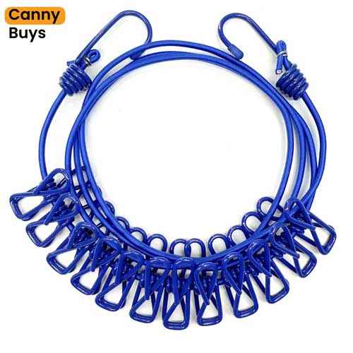Retractable Clothes Drying Line with 12 Clips