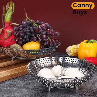 Stainless Steel Foldable Food Steamer Basket