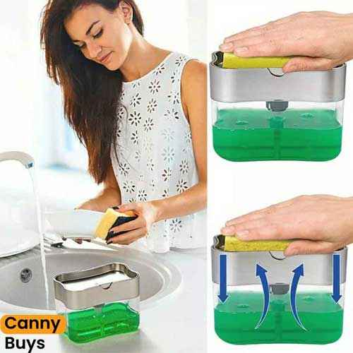2-in-1 Sponge Brush Holder with Soap Dispenser