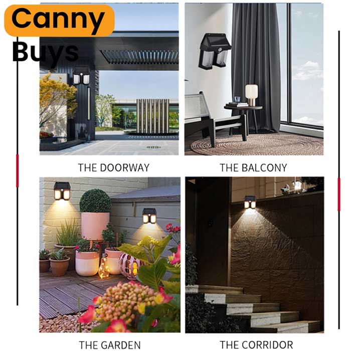 Rechargeable Solar Wall Light with Motion Sensor - Canny Buys