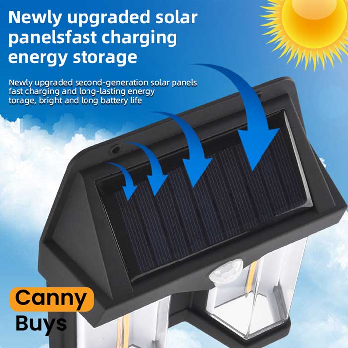 Rechargeable Solar Wall Light with Motion Sensor - Canny Buys