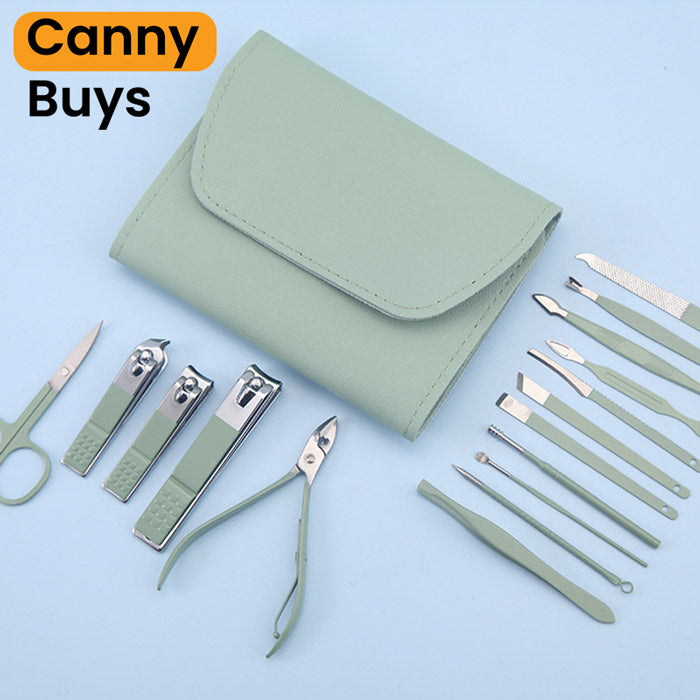 Stainless Steel Manicure & Pedicure Kit ( 16 pcs ) in Pakistan - Canny Buys