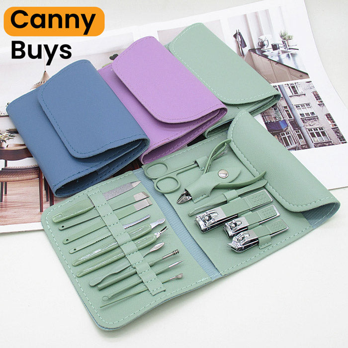 Stainless Steel Manicure & Pedicure Kit ( 16 pcs ) in Pakistan - Canny Buys