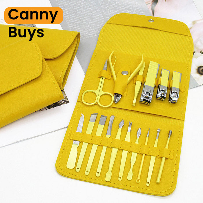 Stainless Steel Manicure & Pedicure Kit ( 16 pcs ) in Pakistan - Canny Buys