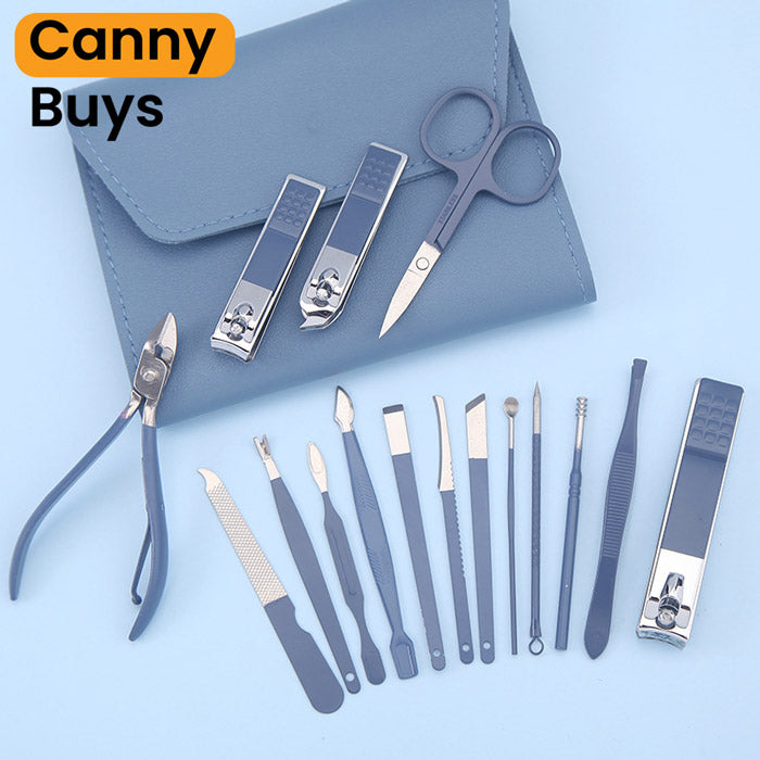 Stainless Steel Manicure & Pedicure Kit ( 16 pcs ) in Pakistan - Canny Buys
