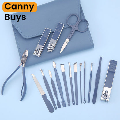 Stainless Steel Manicure & Pedicure Kit ( 16 pcs ) in Pakistan - Canny Buys