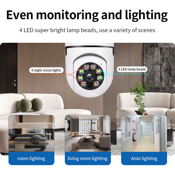360° Wireless WiFi Light Bulb Camera