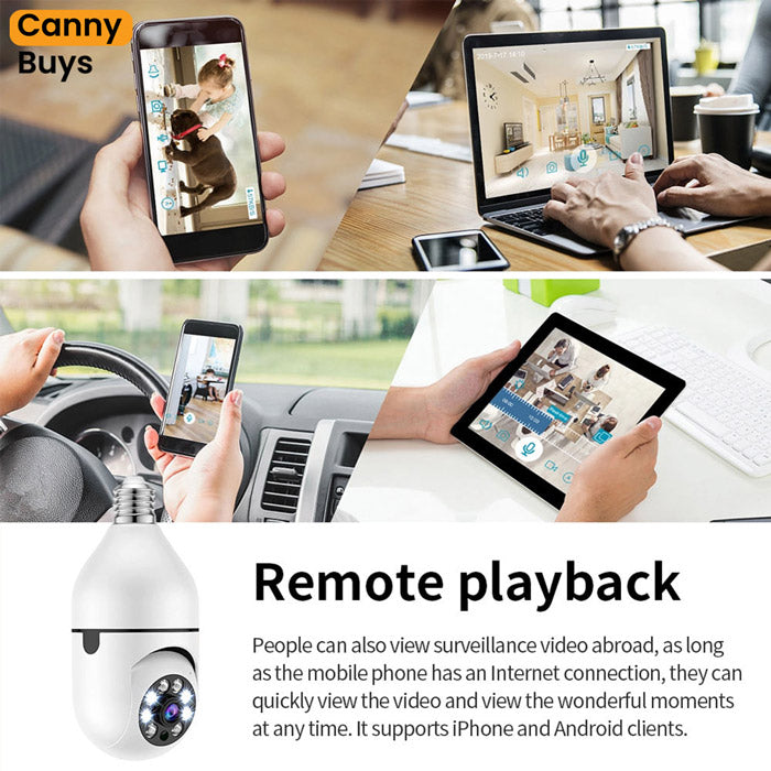 360° Wireless WiFi Light Bulb Camera