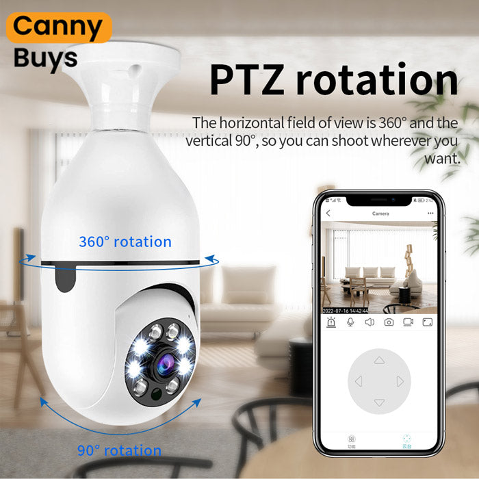 360° Wireless WiFi Light Bulb Camera