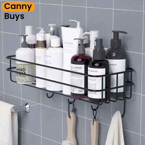 Wall-Mounted Metal Hook Rack Shelf