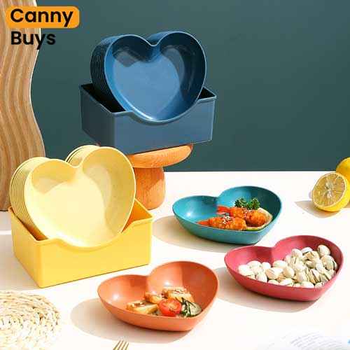 Heart-Shaped Multi Colored Plate set ( 10 pcs )